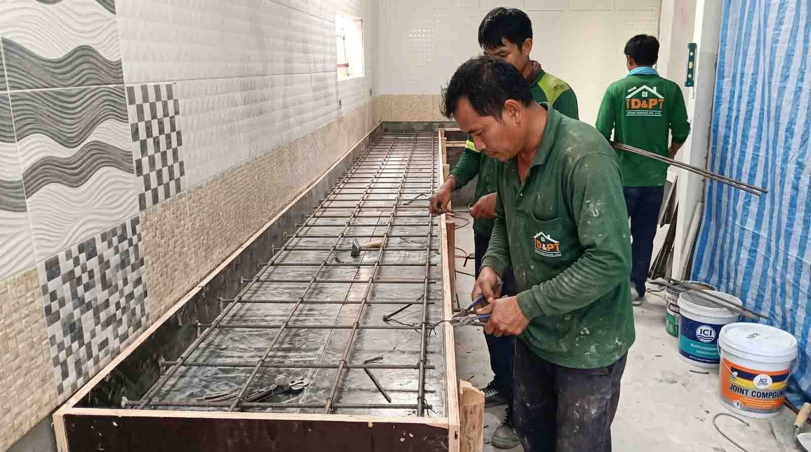ช่างซ่อมบ้าน_รับเหมา_เตรียมโครงสร้างเคาน์เตอร์ครัว